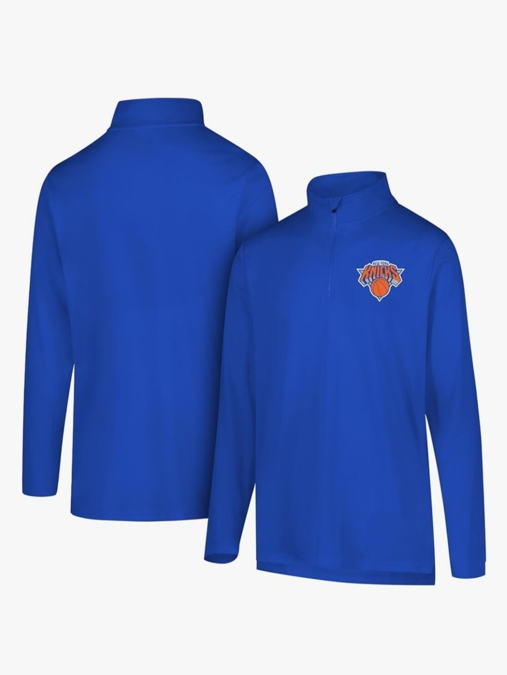 Ultra Game NBA Mens NBA Official Quarter Zip Long Sleeve Pullover T-ShirtSize L